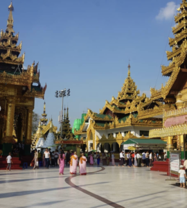 monks at a pagoda